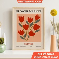 Tranh treo tường Flower Market Poster Sydney Botanical Poster Flower Market Wall Set Botanical Wall