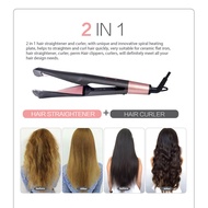 [Hot On Sale] 2 In 1 Curling And Straightening Twist Iron Splint Professional Negative Ion Flat Iron Instant Heating Hair Straightener&amp;Curler