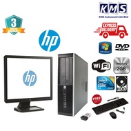 (REFURBISHED) KOMPUTER HP FULL SET / HP COMPAQ 6000 SFF / 17'' - 19'' LCD BLACK / 2GB DDR3 RAM / 80G