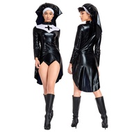 Halloween Costume Halloween Costume Nun Halloween Nun Costume Nun cos Costume PU Leather Punk