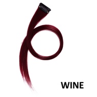 Hair Clip Wig Colour Highlight Rambut Sambung Palsu Extension Wanita Korea Panjang 55cm Jepit Lurus 