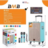 BAAB B-V8 Wireless Bluetooth Speaker /P. M. P. O 38000W/ 2 Wireless Microphone / Rechargeable Outdoo