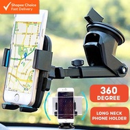 Universal 360° Long Neck Car Phone Holder – Adjustable Mobile Phone Mount for Dashboard & Windshield