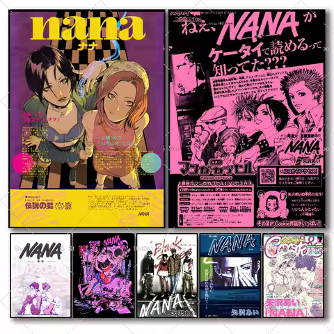 1PC Japanese Classic Anime NANA Poster Self-adhesive Art Waterproof Paper Sticker Coffee House Bar R