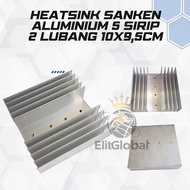 Aluminumheatsink 5 Fins 2 Holes 10x9.5cm Power Amplifier Build Up