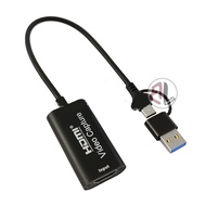 2 in 1 USB  3.0 & Type C To HDMI Full HD 1080p 60Hz Video Capture Card Game Capture Card, Live Strea
