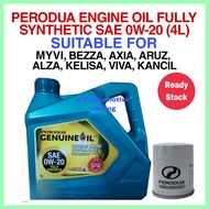 PERODUA 0W20 3L FULLY SYNTHETIC ENGINE OIL MINYAK HITAM ENJIN KERATA CAR  PERODUA AXIA MYVI ALZA VIV