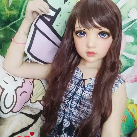 (Wo-01)Female Sweet Girl Resin Half Head Kigurumi BJD Eyes Crossdress Cosplay Japanese Anime Role Lo