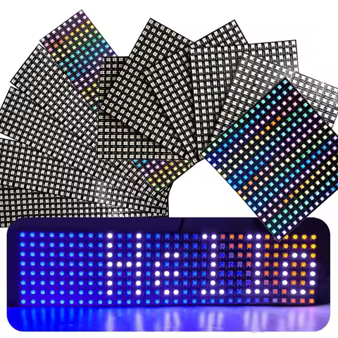 1~20Pcs WS2812B RGB LED Panel 8x8 16x16 8x32 Pixel Flexible Matrix Screen WS2812 Individually Addres