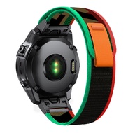 สายสายนาฬิกาไนลอนแบบมีสายคล้องสำหรับ Garmin Fenix 7X 7 EPIX 6X 6 5X 5 Plus 3ชม. สำหรับสายรัดสายนาฬิก