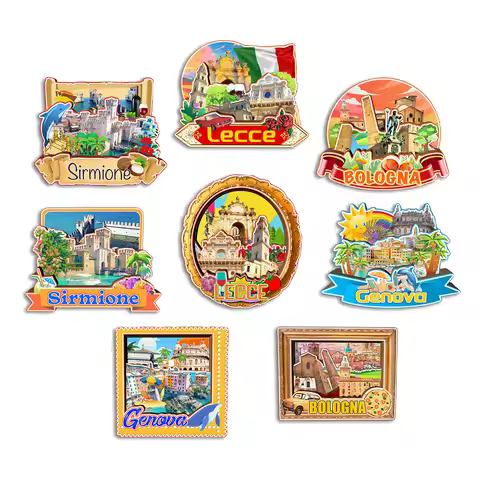 Bologna Genova Sirmione Lecce Italy Fridge Magnet Travel Souvenir Gift Handmade Decorative Refrigera