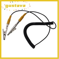 GUSTAVA Anti-Static ESD Grounding Cable, 2mm 180cm / 71" Coiled Cord, Polyurethane Male-to-Female Bl