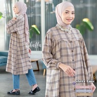 TUNIK FLANEL IMPORT WANITA JUMBO LD 120 ATASAN BIG SIZE KOERAN STYLE MOTIF KOTAK KOTAK BAJU ATASAN WANITA TUNIK FASHION MUSLIM KEKINIAN