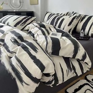 4pcs Duvet Cover Set Cotton Duvet Cover + Fitted Sheet + Pillowcases Bedding Set For Home/Dormitory