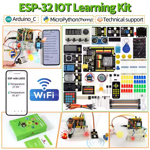 Keyestudio IOT ESP32 Learning Kit For Arduino ESP32 All-in-One Learning +134 Projects Support MicroP