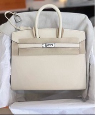 有單✨ Hermes birkin 25 nata 銀扣外縫 u刻 全套有票