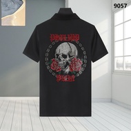 Áo Thun Nam Tay Ngắn Philip Plein Hợp Thời Trang Thương Hiệu Kim Cương Giả Trang Trí Cổ Áo Cho Mùa X