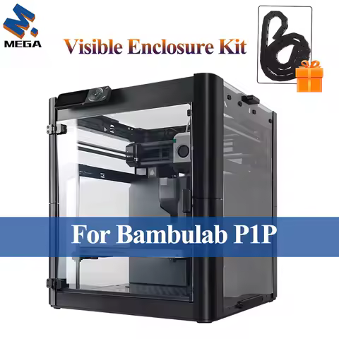 For Bambulab P1P Enclosure Assemble kit Tempered glass+4 Transparent Acrylic Panel+4 Magnetic ABS pr