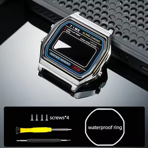 A158 A159 F-91W Upgrade Stainless Steel Case Mod Kit for Casio 593 A158W A159W F91W Watch High Quali