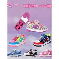 Kasut Heelys Roda Dua Kanak-kanak Kanak-Kanak Kanak-Kanak Perempuan Boleh Tanggal Dua Roda Tidak Lic