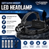 Smiling Shark Rechargeable Head Lamp LED 8400LM Ultra Bright with Sensor Type-C Waterproof for Outdo