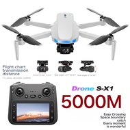 Drone: 3 - Axis Gimbal, 5KM Flight, 30Min Endurance, GPS Return, 5G Screen Remote Control, S-X1