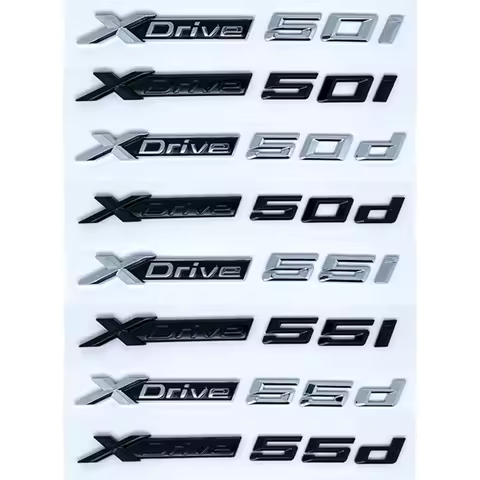 Xdrive 50i 50d 55i 55d Car Fender Emblem Trunk Badge Sticker For BMW X1 X3 X4 X5 X6 X7 Logo Accessor
