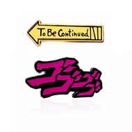 JJBA JoJo Enamel Brooch Pins To Be Continued Pins Kujo Jotaro Hat Cosplay Metal Badge Golden Pins fo
