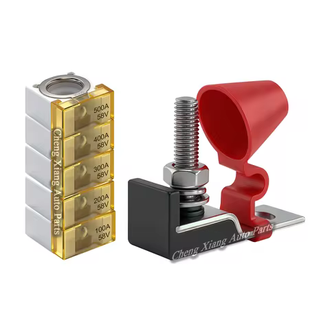30A-500A Battery Fuse Kit 58V MRBF Marine Rated Battery Fuse Block Fuse M8 Stud Terminal For 48V 24V