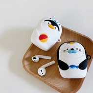 2104企鵝海豹變裝蘋果APPLE AIRPODS 1/2無線藍牙耳機防摔硅膠保護套