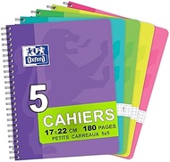 Oxford Office Classique 100104133 Spiral Notebook Squared 17 x 22 cm 180 Pages Pack of 5
