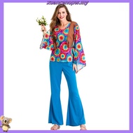 Adult Retro 60s 70s Hippie Love Peace Costume Cosplay Women Men Couples Halloween Purim Party Costum