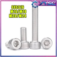 316 A4 Stainless Steel DIN912 Hex Socket Cap Allen Screw Fastener M16 M18 M20 M24 L25‑200mm Skru Bau