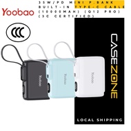 YOOBAO Q12Pro 10000MAH 35W PD QC3.0 FAST CHANGING POWERBANK WITH TYPE-C BUILT-IN CABLE (3c Certifica