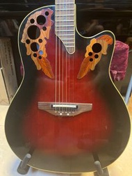 Ovation E-Acoustic Guitar Celebrity Elite Mid Cutaway, Reverse Red Burst