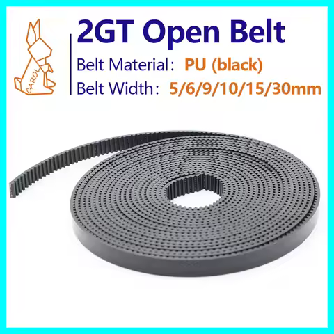 GT2 Open Timing Belt 2GT 2M Belt PU with Steel Core Width 5 6 9 10 15 30mm Polyurethane Steel PU for