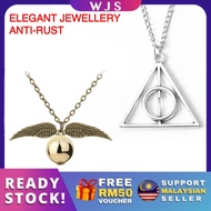 🇲🇾FREE RM50 VOUCHER🎁 MLQ H@rryP0tter Wizard Deathly Hallow Necklace Triangle Pendant Golden Snitch G