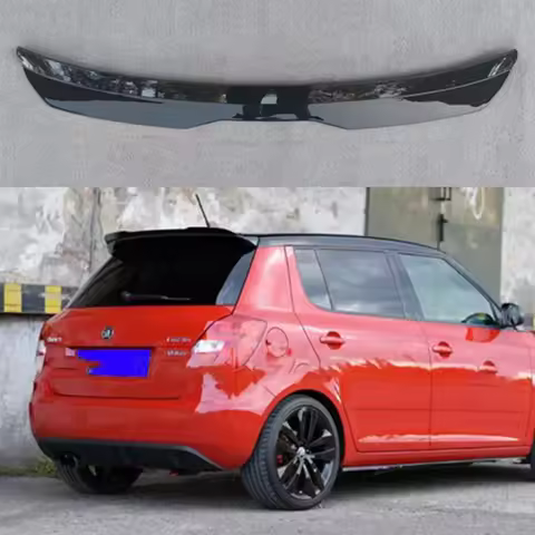 Rear Roof Lip Spoiler For Skoda Fabia RS Mk2 cABS Plastic Gloss Black Car Tail Wing Universal Spoile