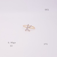 Gold Ring Alphabeth Letters K K375 / 9k Ubs Ha