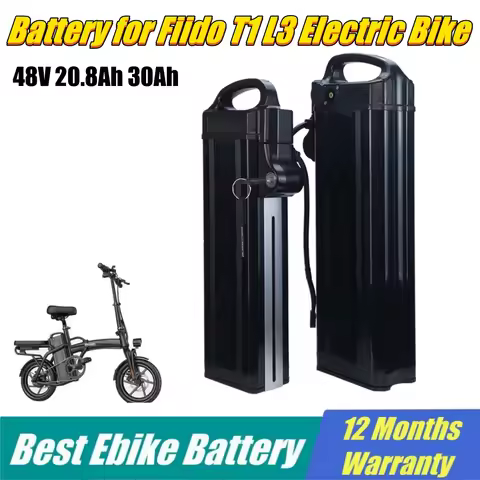 Replacement Ebike Battery for Fiido T1 L3 Electric Bike Battery 48V 15Ah 20.8Ah 30Ah More Powerful B