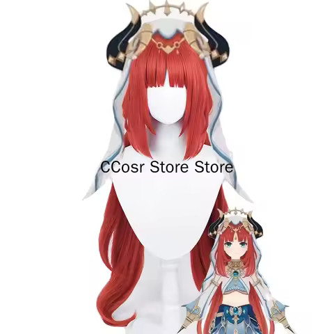 Genshin Impact Nilou Cosplay Costume Wig Anime Halloween Party for Women Girls
