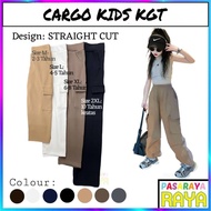 KGT Bamboo Slack Mini Cargo Kids M-2XL Perempuan 230 GSM  KIDS Cargo Pants Seluar Getah Slack Panjan