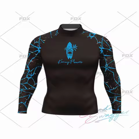 Men Surf Sunscreen Diving Suit Rash Protection T-Shirt Swimsuit Tight Short-Sleeved Swimming Floatin