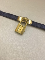 Hermes Kelly Watch lizard leather kelly lock bracelet ado 罕有 蜥蜴皮 錶帶 手帶 金色 鎖 手錶