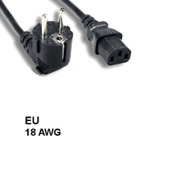 6 ft AC Power Cable IEC-60320 C13 to CEE 7/7 SCHUKO 18 AWG Europe EU