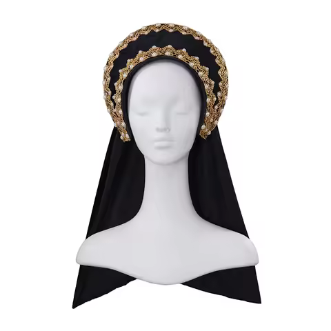 Tudor Pearl Crown Headband Renaissance Queen Elizabeth Crown Anne Boleyn Cosplay Accessories Headdre