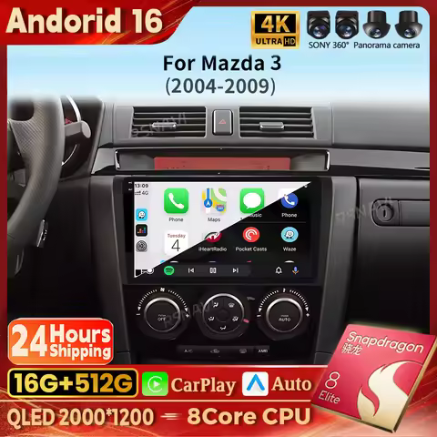 Plug and Play Android 16 For Mazda 3 I BK 2003-2009 Android Car Radio Multimedia Video Player GPS 4G