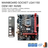 Mainboard OEM H81 NVME (LGA1150) Support Intel Core i Gen.4XXX Series (สินค้าใหม่มีฝาหลังมีการรับประกัน)