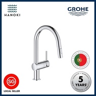 GROHE Minta Single Lever Kitchen Mixer Tap with Pull-Out and Dual Spray Function C-Spout (2 Colours available)