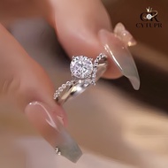 [CYTUPR] 1ct Moissanite Diamond Ring Unique Design Ring Classic Wedding Ring